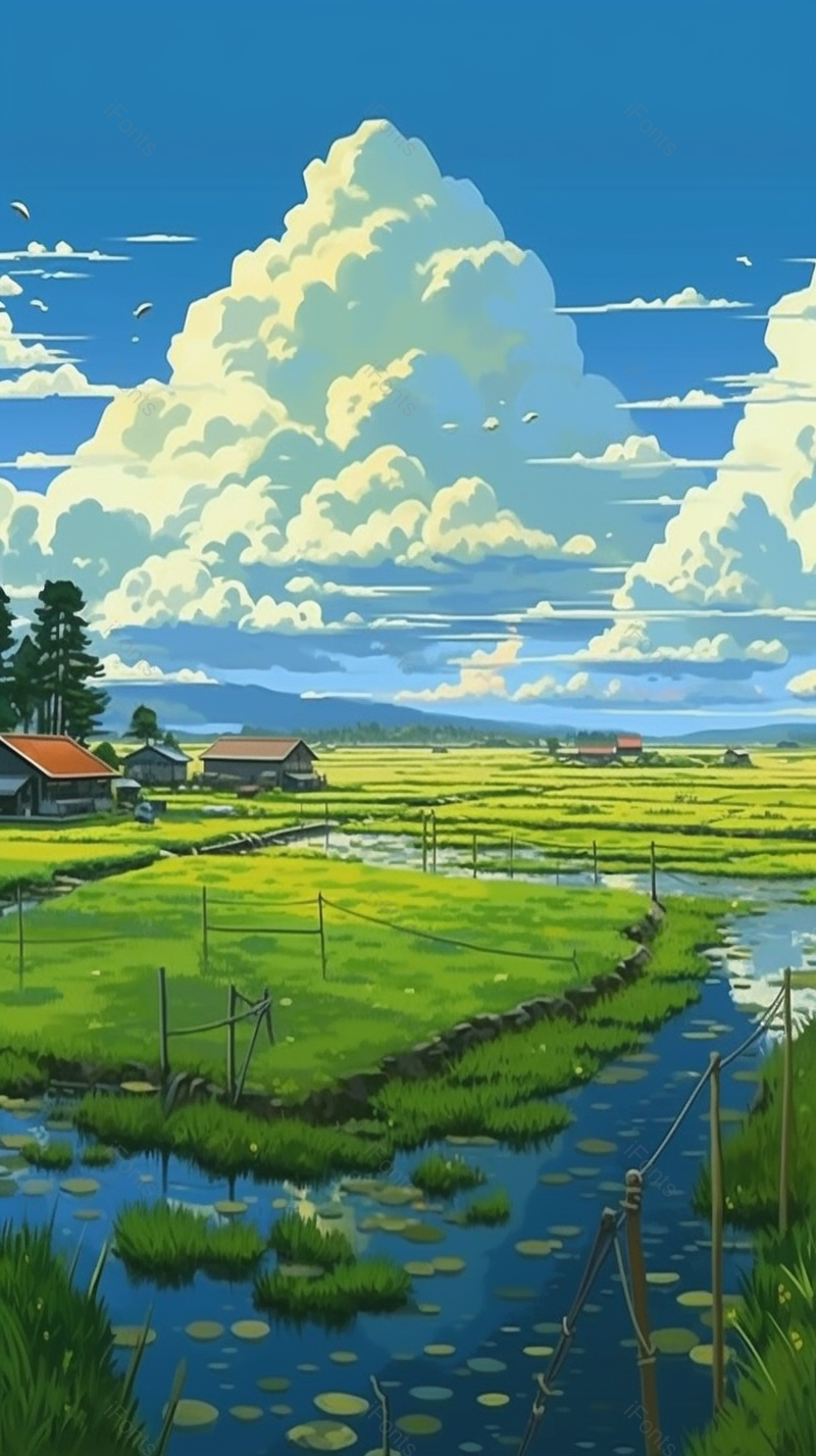 唯美治愈系动漫乡野自然手绘插画,插画/手绘图,插画/手绘图库,插画/手绘图下载,插画/手绘